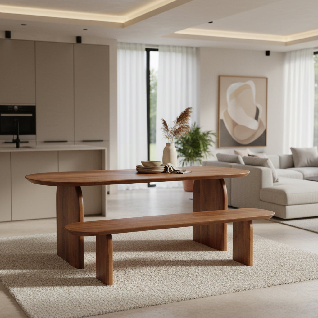 Bullnose eetkamerbank - 180 cm