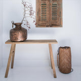 Java carpenter bijzettafel/bankje - Gerecycled hout - 80x17x50 cm