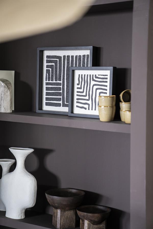 By-Boo wanddecoratie Triq zwart/wit