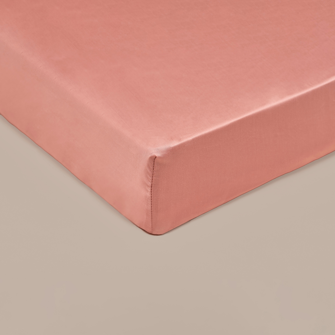 Tencel hoeslaken terra roze