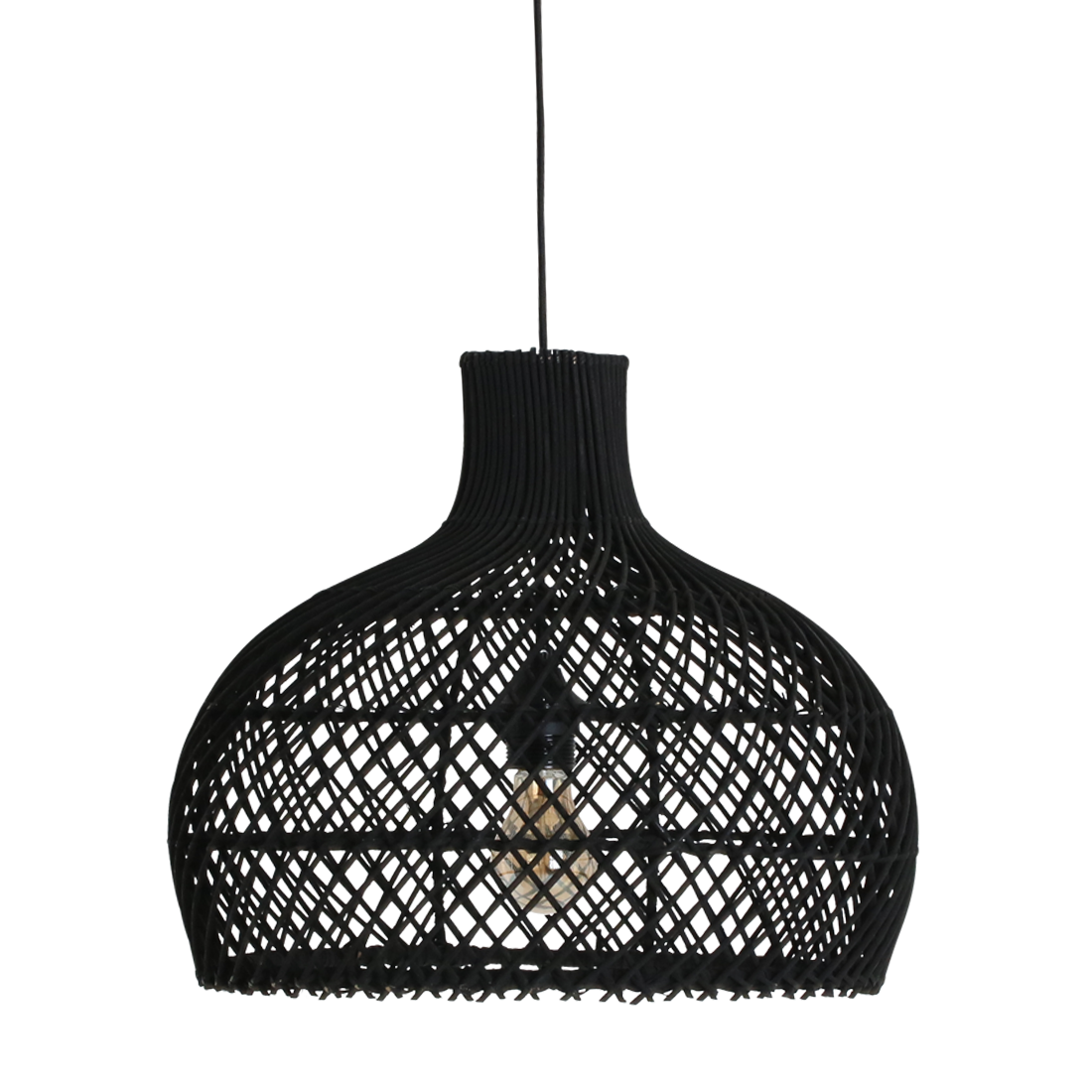 Maze rotan hanglamp zwart - Ø 42x36 cm