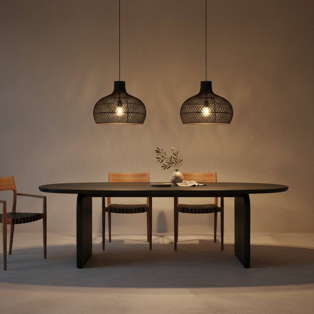 Maze rotan hanglamp zwart - Ø 42x36 cm