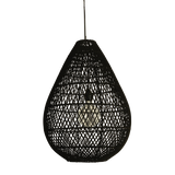 Maze druppel rotan hanglamp zwart - Ø 45x65 cm