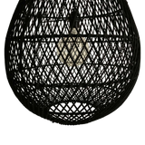 Maze druppel rotan hanglamp zwart - Ø 45x65 cm
