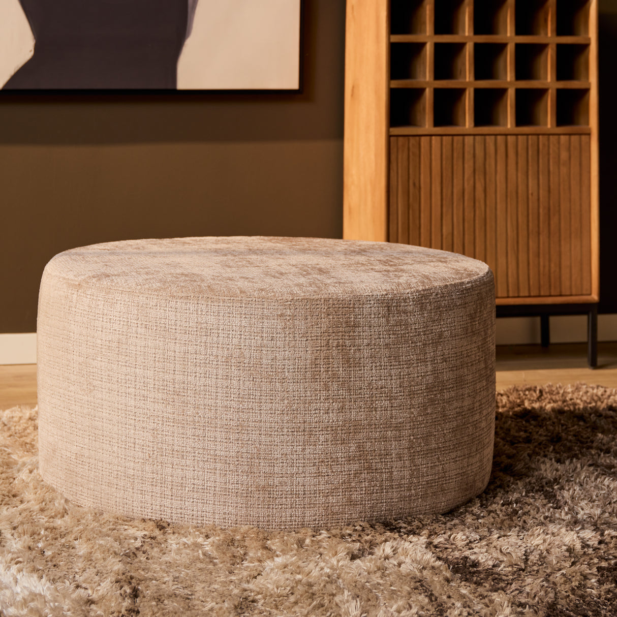 My Sofa Hocker | Rond | 80 cm | Cremona 14 | Taupe