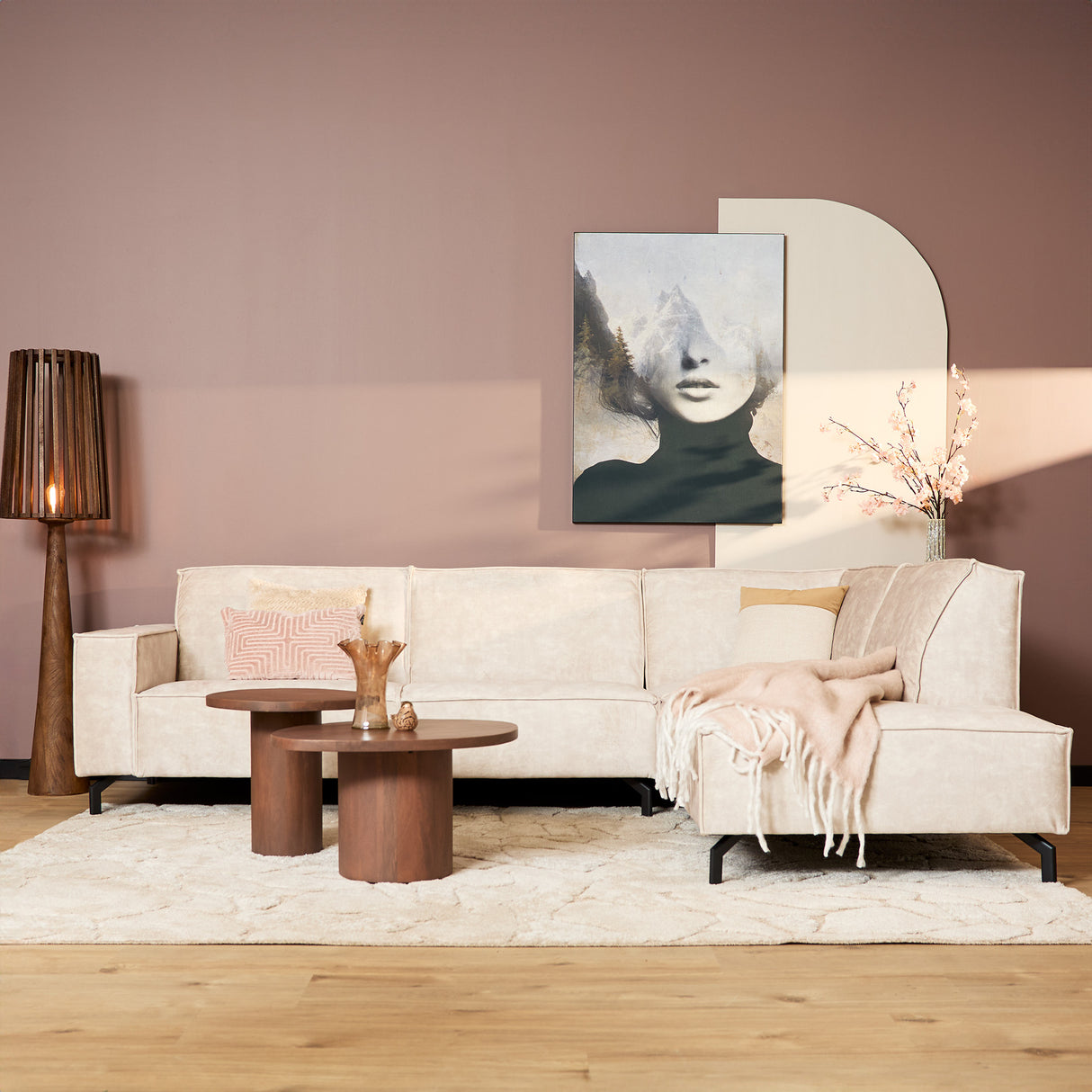 MySofa Floris| 2,5 zits + Divan Rechts | Velvet Beige