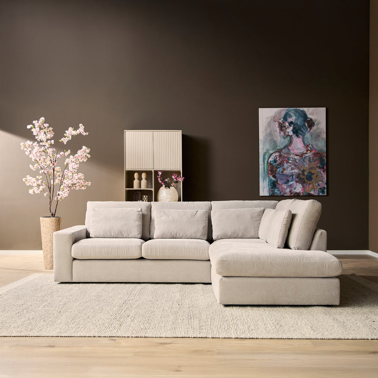 MySofa Jesse | 2,5 zits + Ottomane Rechts | Beige