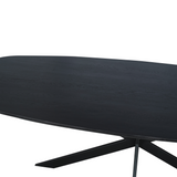 Eiken eettafel Ferris | Deens Ovaal 200 cm | Zwart