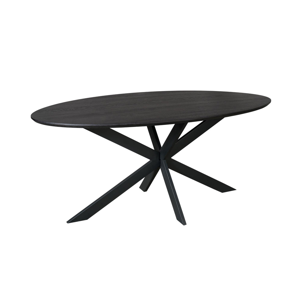 Eiken eettafel Ferris | Ovaal 180 cm | Zwart