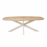 Eiken eettafel Ferris | Deens Ovaal 200 cm | Naturel | Poot Sand