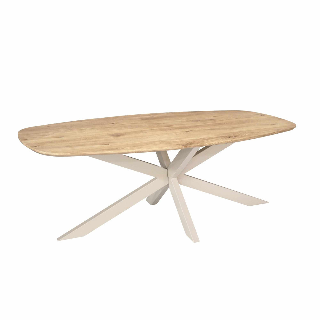 Eiken eettafel Ferris | Deens Ovaal 200 cm | Naturel | Poot Sand