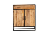 Kabinet kast Denver | Mangohout en staal | 100 cm