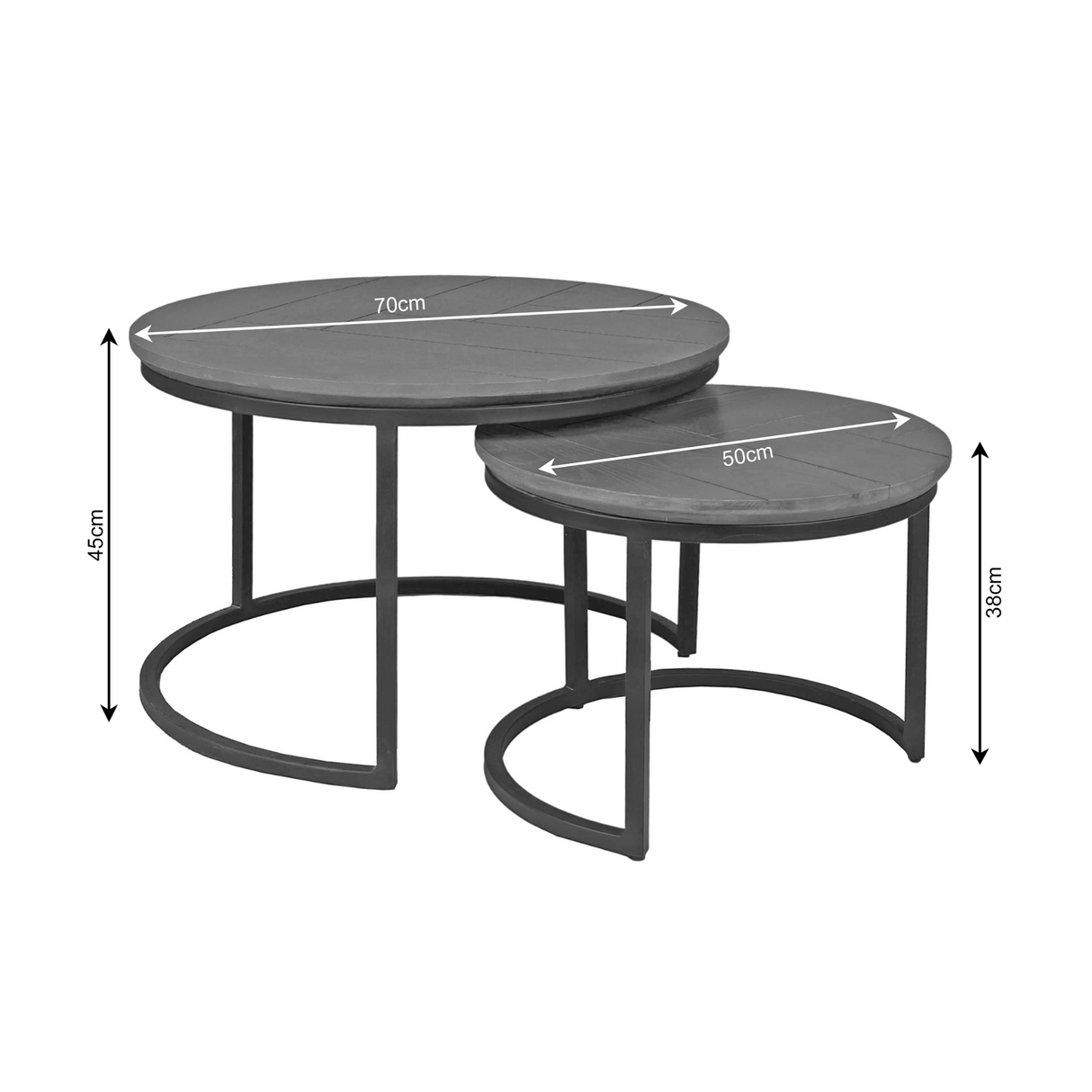 Salontafel Otik Brown Oak | 70 cm | Set van 2