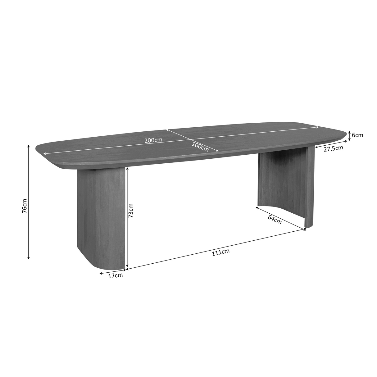 Eettafel Maré Brown | 200 cm