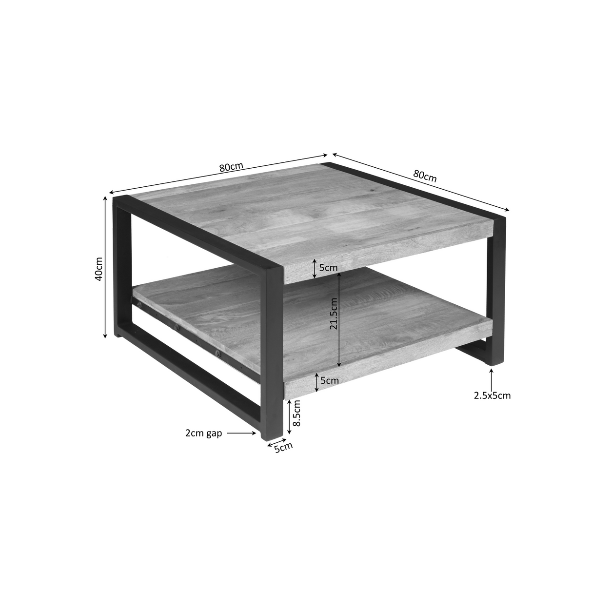 Salontafel Boaz | 80x80 cm