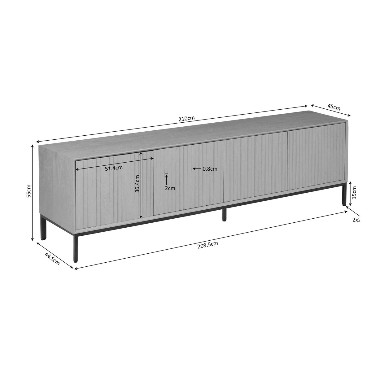 Tv meubel Madison Brown | 210 cm