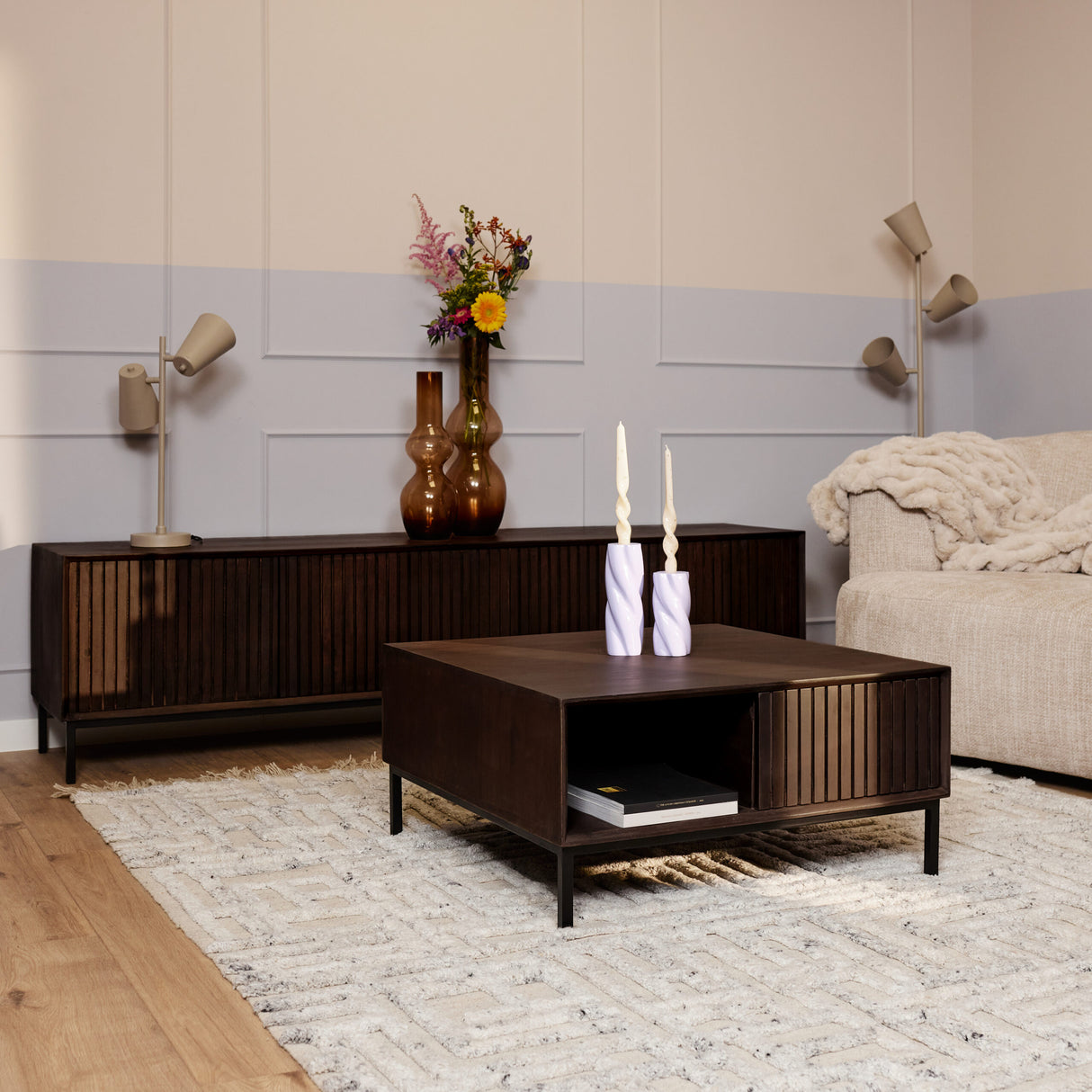 Salontafel Madison Brown | 80 cm | Vierkant