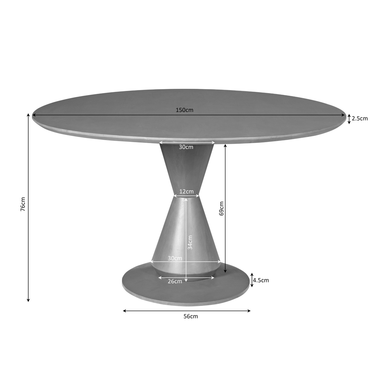 Eettafel Lima Brown | 150 cm | Rond