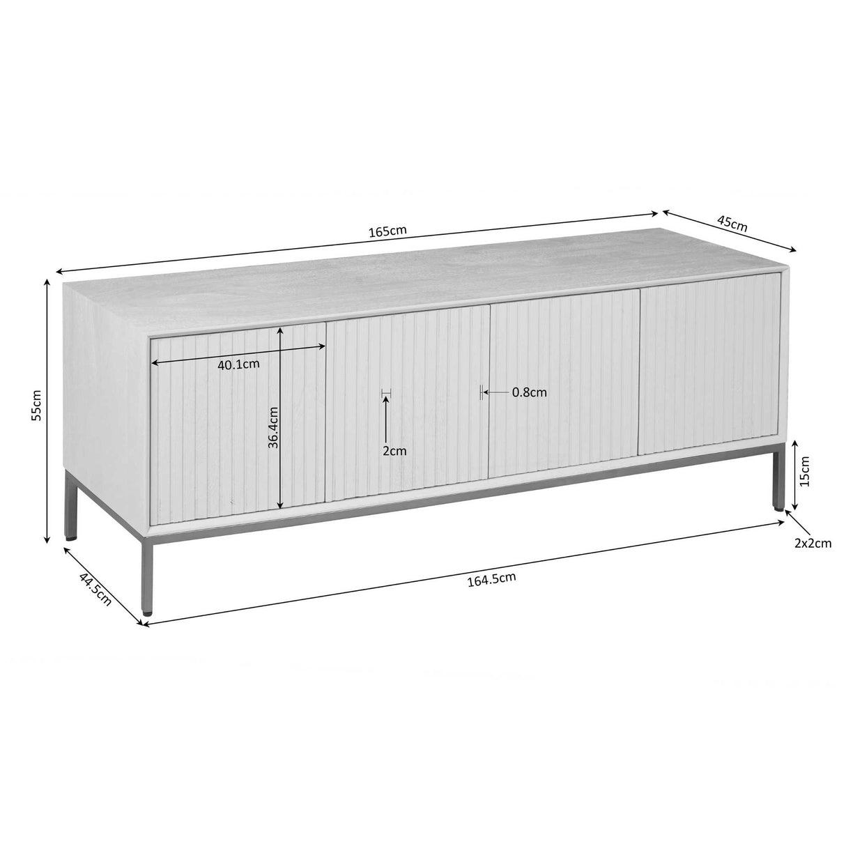 Tv meubel Madison Natural | 165 cm