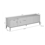 Tv meubel Madison Natural | 210 cm