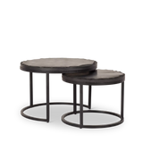 Salontafel set Ora | Zwart Kadappa Stone 60-45 cm
