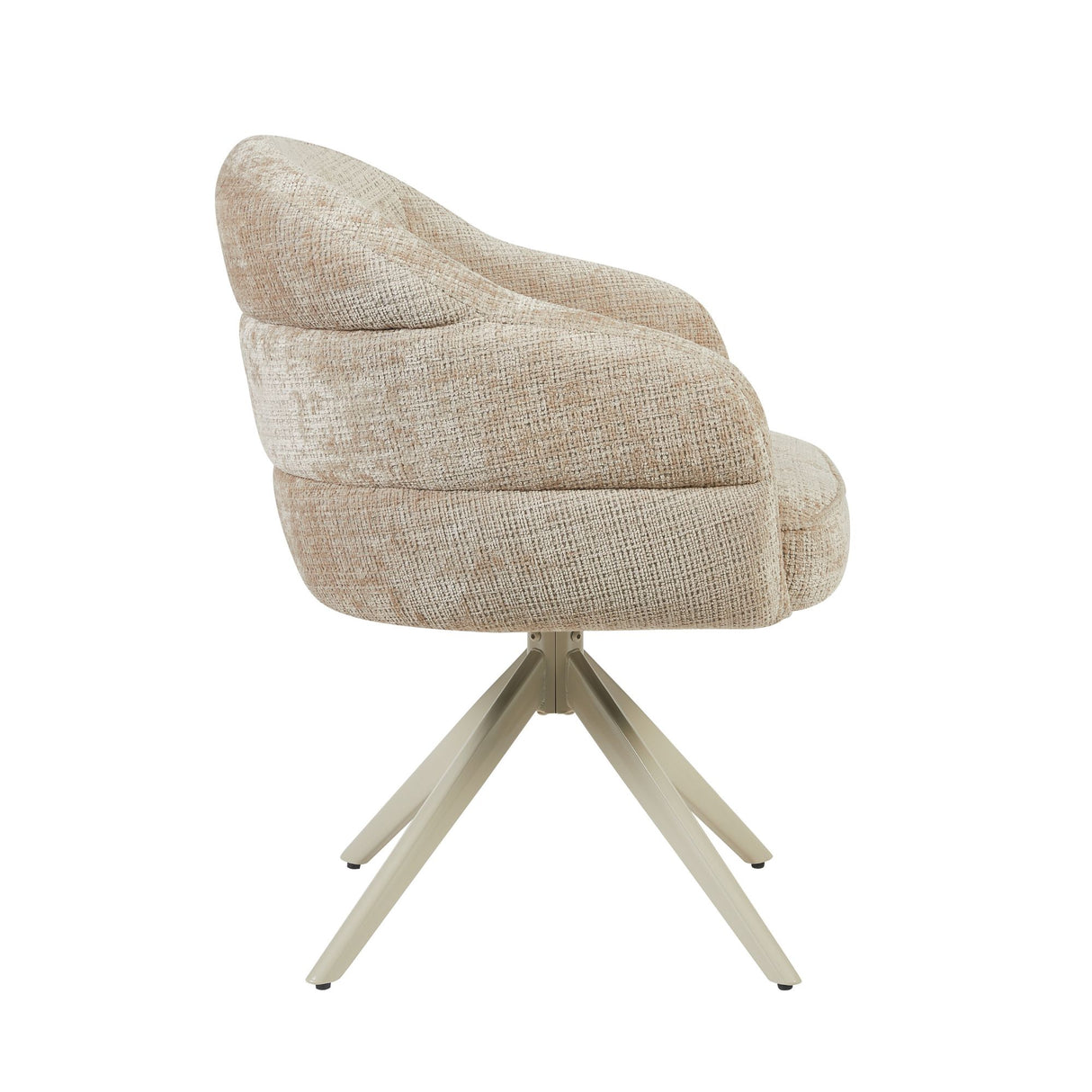 Eetkamerstoel Bella | Beige | Poot Sand | Met armleuning