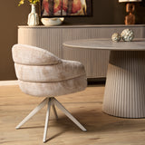 Eetkamerstoel Bella | Beige | Poot Sand | Met armleuning