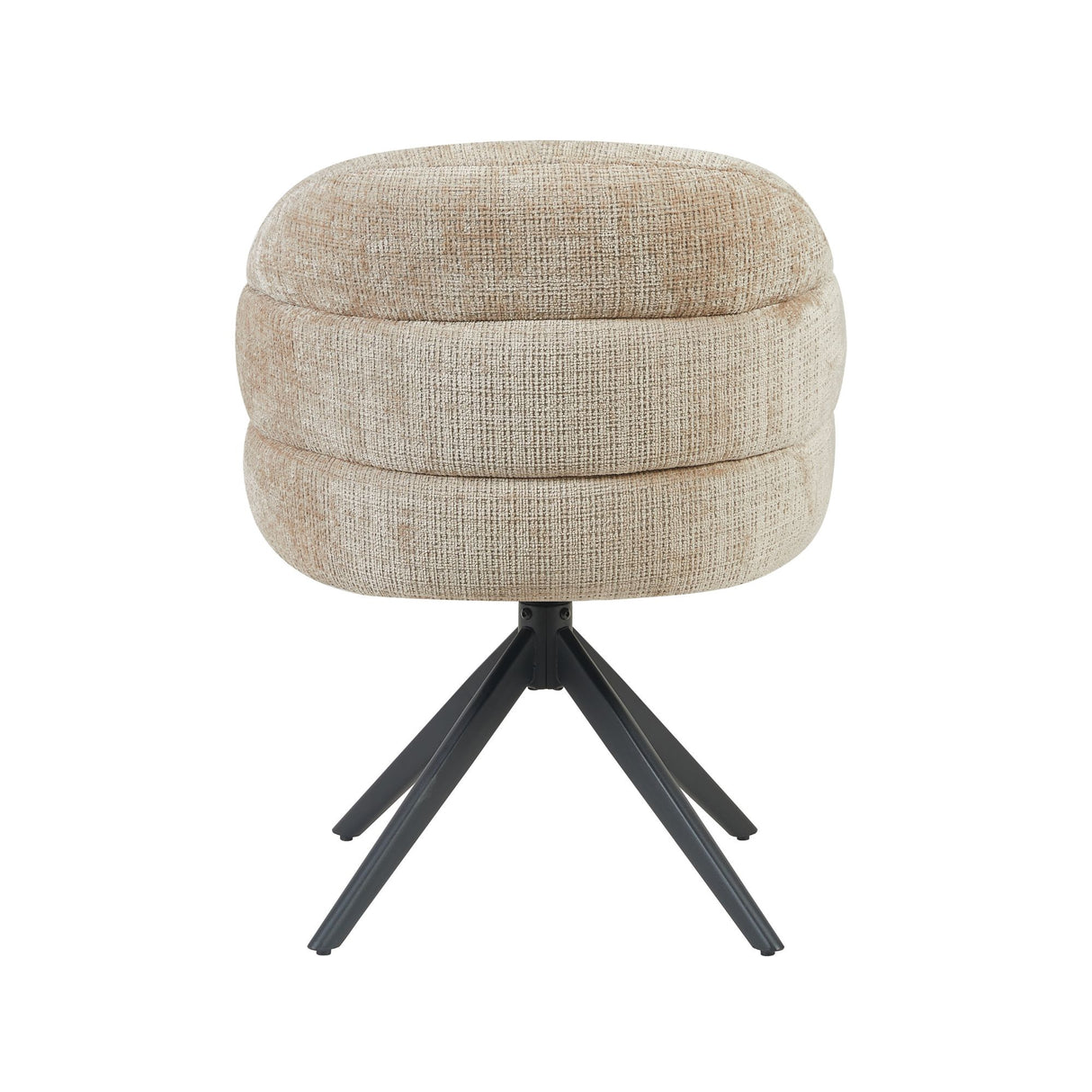 Eetkamerstoel Bella | Beige | Poot Black | Met armleuning