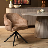 Eetkamerstoel Bella | Cinnamon | Poot Black | Met armleuning