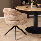 Eetkamerstoel Bella | Cinnamon | Poot Black | Met armleuning