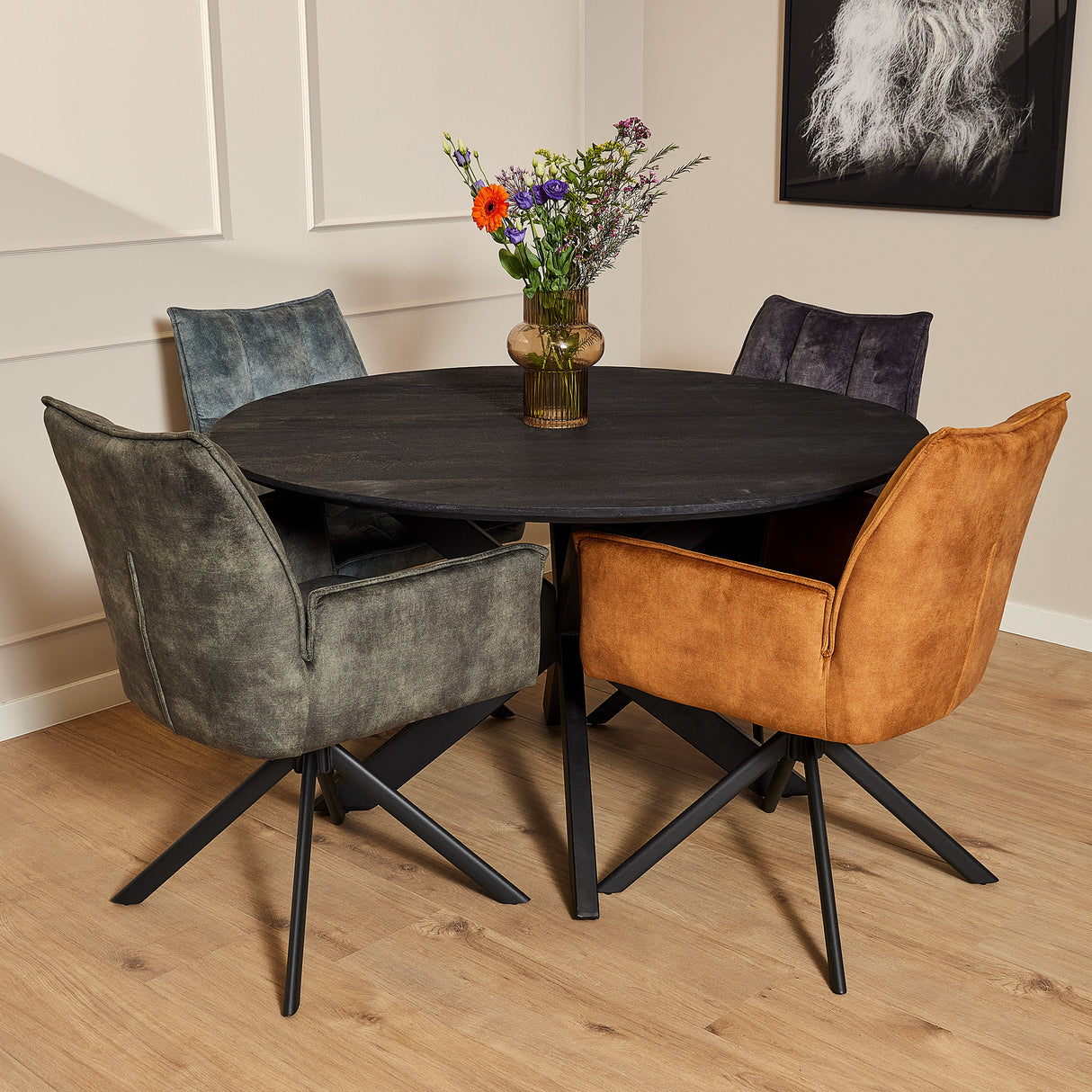 Eetkamerstoel Dani | Velvet Gold (set of 2)
