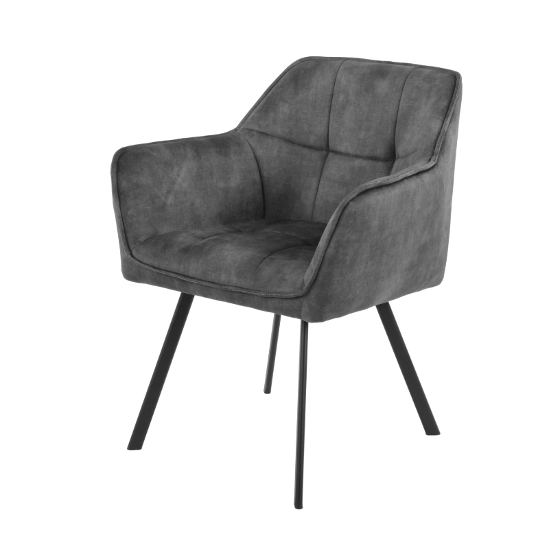 Eetkamerstoel Emma | Velvet Dark Grey (set of 2)