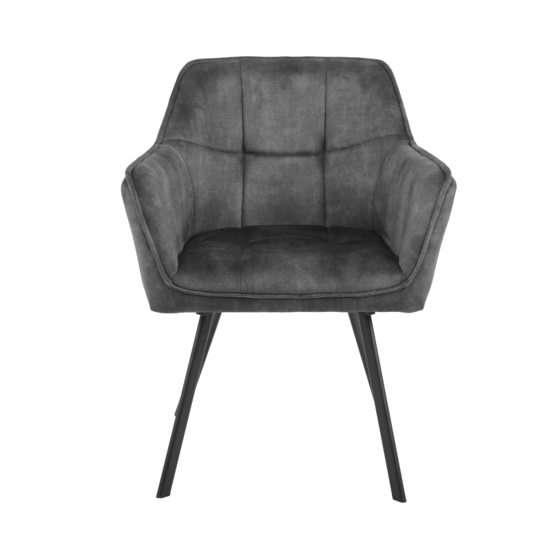 Eetkamerstoel Emma | Velvet Dark Grey (set of 2)