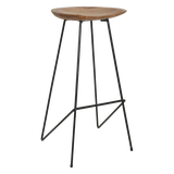Loft teakhouten barkruk naturel - 41x42x77 cm