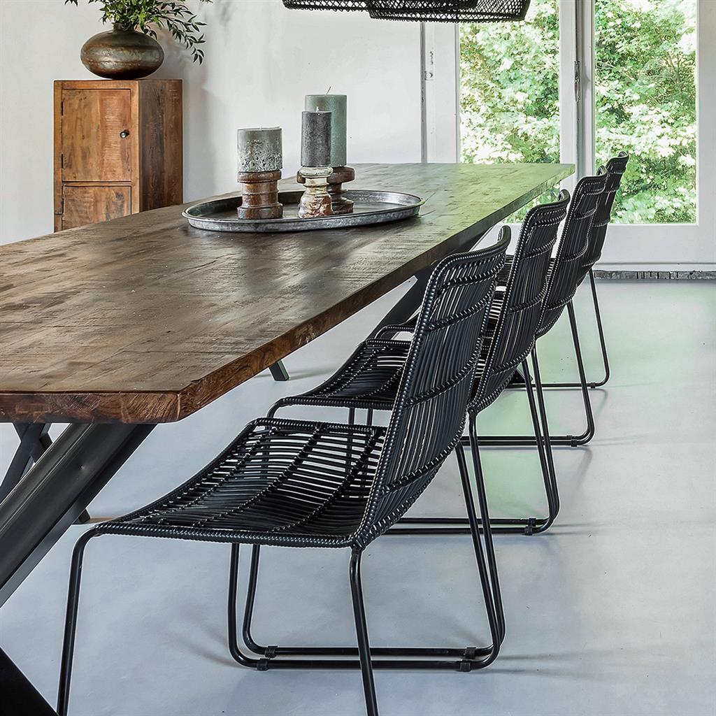 Jane zwarte tuinstoel (set of 2)