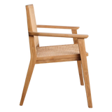 Nova teak eetkamerstoel met armleuning (set of 2)
