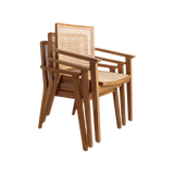 Nova teak eetkamerstoel met armleuning (set of 2)