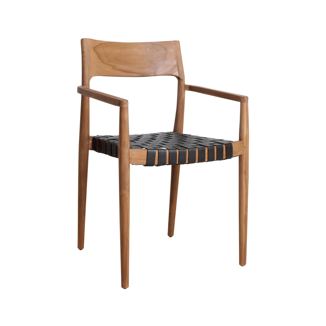 Freya teak eetkamerstoel met armleuning - Zwart (set of 2)