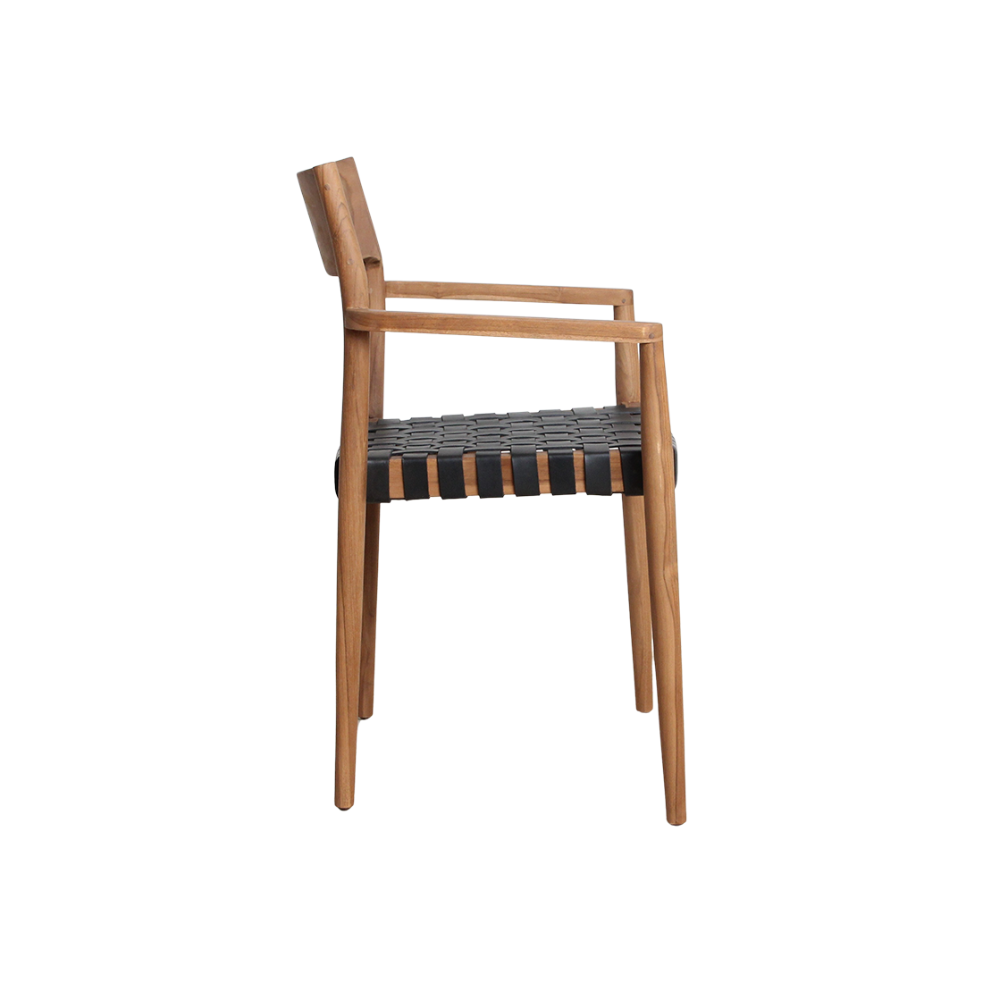 Freya teak eetkamerstoel met armleuning - Zwart (set of 2)