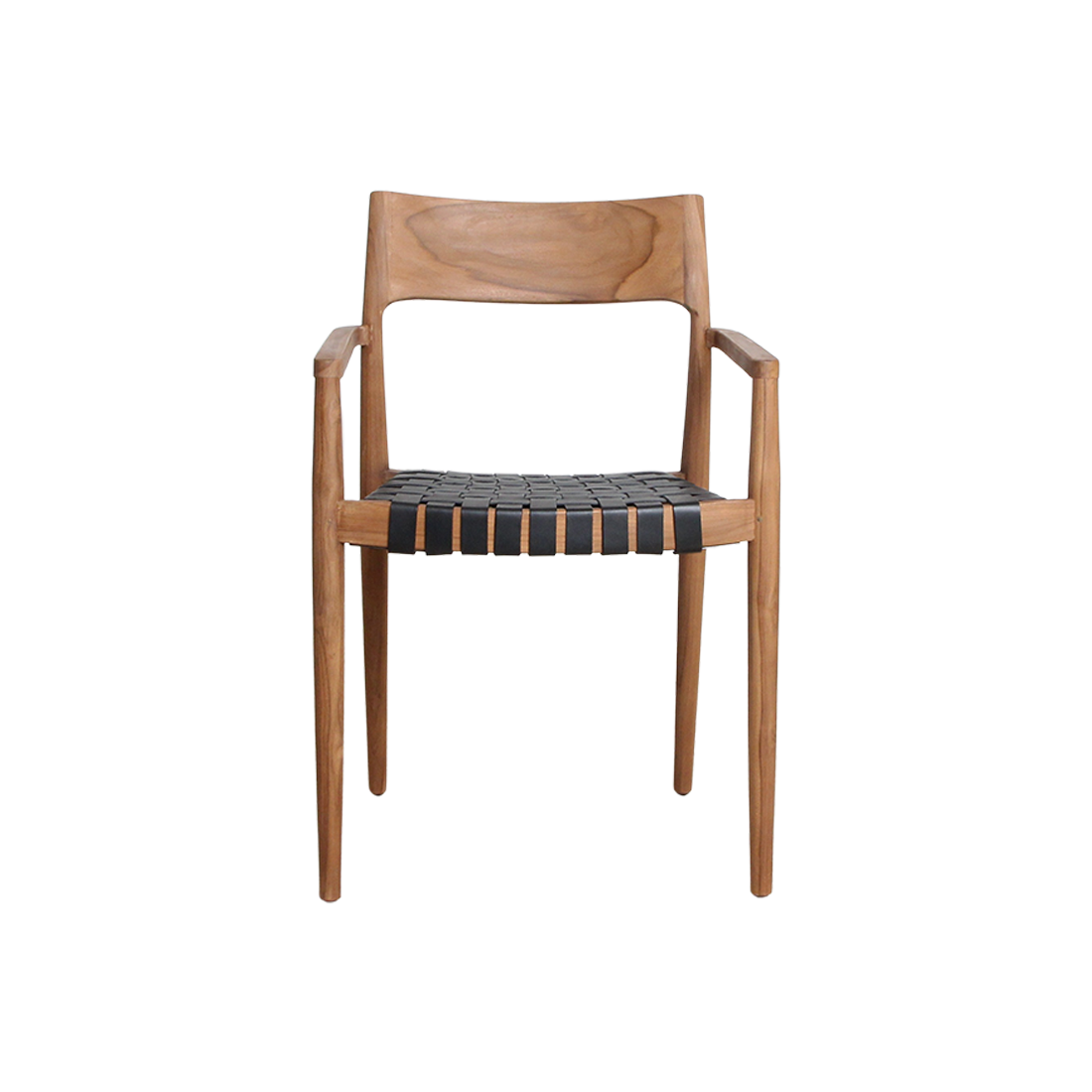 Freya teak eetkamerstoel met armleuning - Zwart (set of 2)