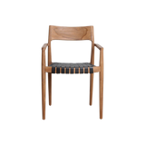 Freya teak eetkamerstoel met armleuning - Zwart (set of 2)
