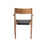 Freya teak eetkamerstoel met armleuning - Zwart (set of 2)