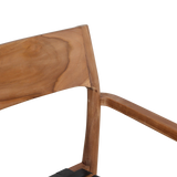 Freya teak eetkamerstoel met armleuning - Zwart (set of 2)