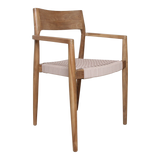 Freya donker teakhouten tuinstoel met armleuning - Naturel (set of 2)