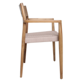 Freya donker teakhouten tuinstoel met armleuning - Naturel (set of 2)