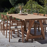 Freya donker teakhouten tuinstoel met armleuning - Naturel (set of 2)