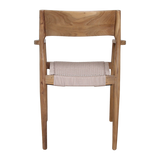 Freya donker teakhouten tuinstoel met armleuning - Naturel (set of 2)