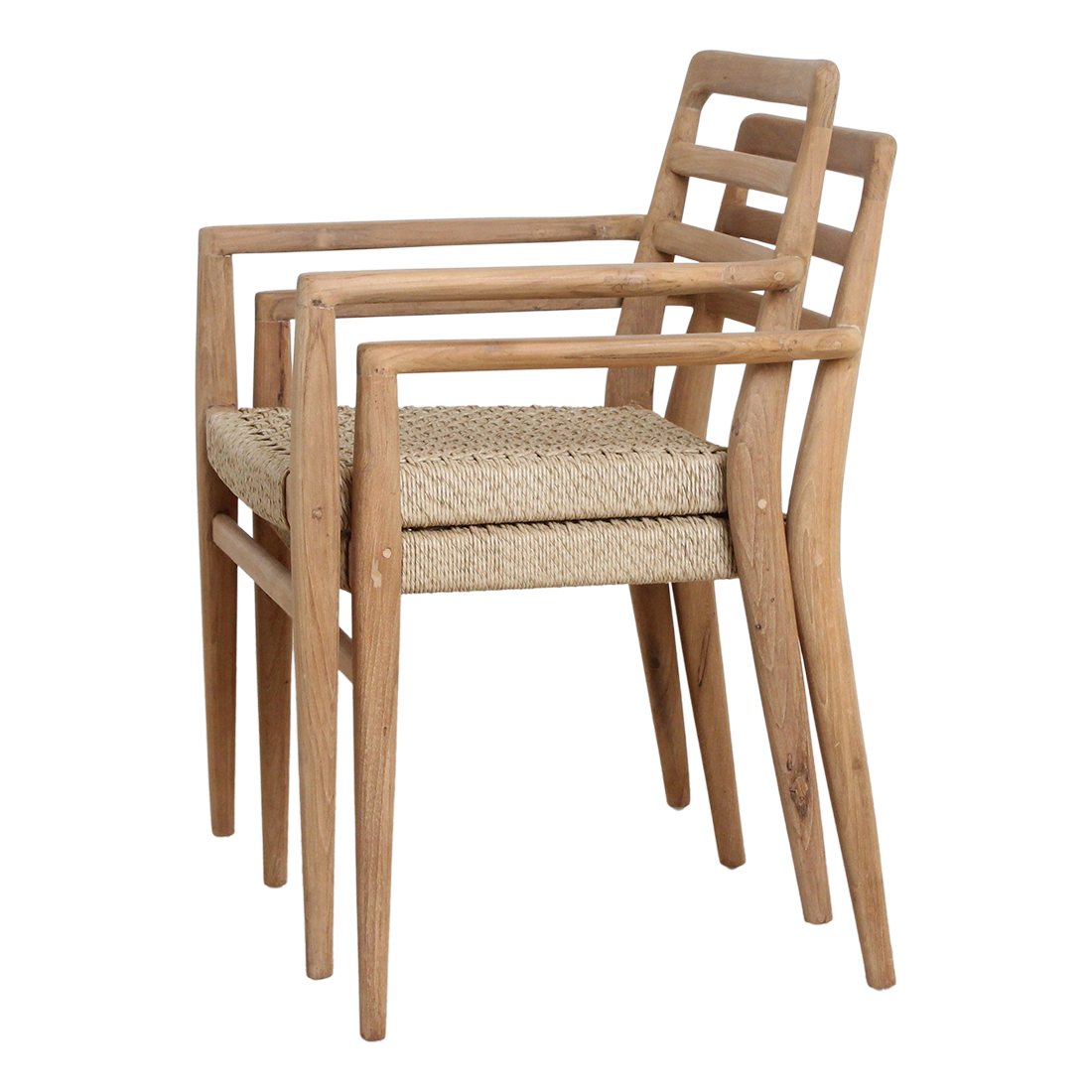 Verano teak tuinstoel met armleuning - Naturel (set of 2)