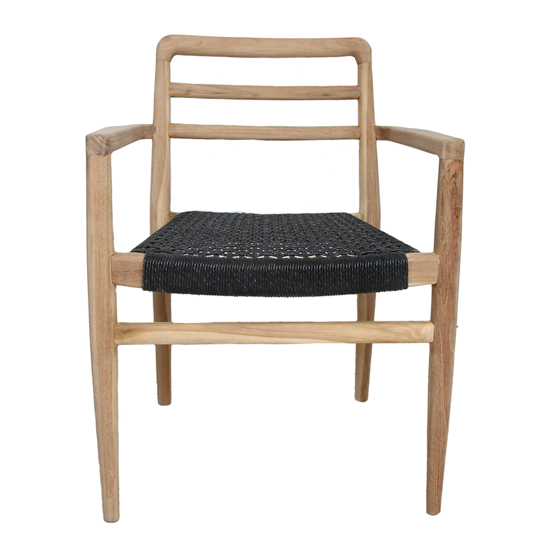 Verano teak tuinstoel met armleuning - Zwart (set of 2)