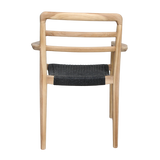 Verano teak tuinstoel met armleuning - Zwart (set of 2)